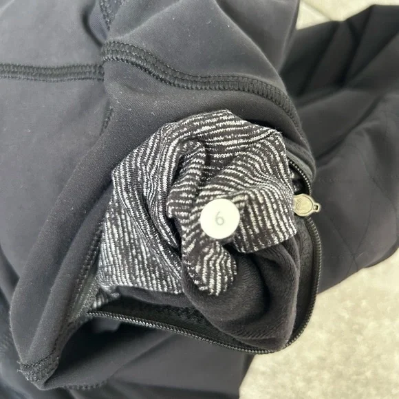 Lululemon Fleece Lined Leggings Black Running Size 6 - Picture 7 of 12